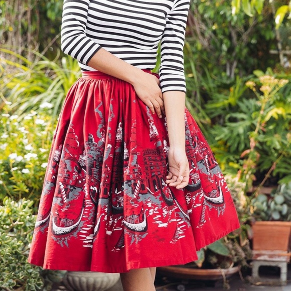 Pinup Girl Clothing Jenny Skirt Italian Landscape